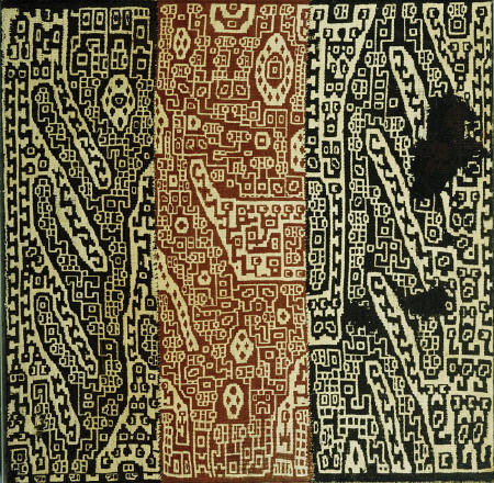 A Rare Huari Cotton Textile Resist-Dyed With Erratic Geometric Motifs von 