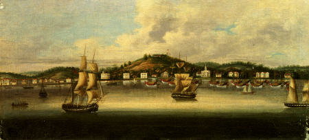A View Of Singapore From The Roads, With A Merchant Barque And A Merchant Brig And Other Shipping von 