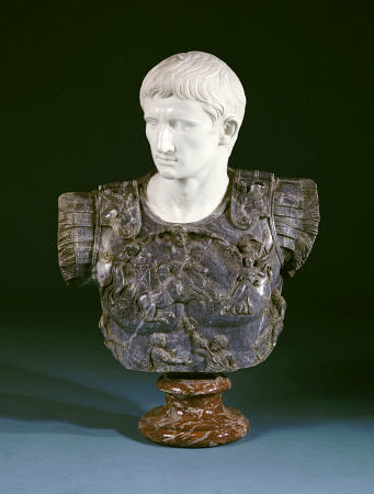 A White And Grey Marble Bust Of The Emperor Augustus von 