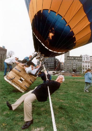 Actor Leslie Nielsen in Oslo for release of his film NAKED GUN 33 1/3: THE FINAL INSULT May 10, 19