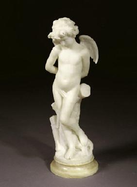 A French White Marble Figure Of Cupid, By Delongue, Late 19th Century