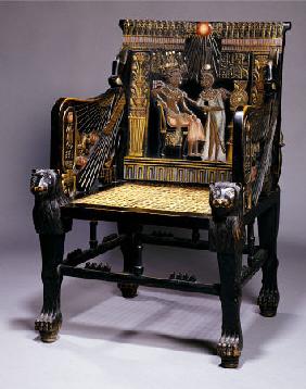 An Ebonized And Painted Replica Of The Throne Of Tutankhamun, 1920s