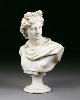 An Italian White Marble Bust Of The Apollo Belvedere After The Antique, Second Half 19th Century