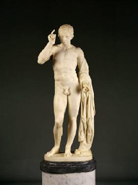 An Italian White Marble Figure Of Germanicus, On Pedestal, Second Half 19th Century