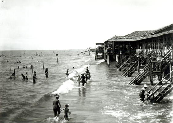 A Bathing Establishment Viewed from the Sea, the Lido (b/w photo) von 