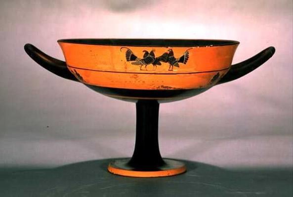 Attic black-figure lip cup depicting chickens, 6th century BC (pottery) von 