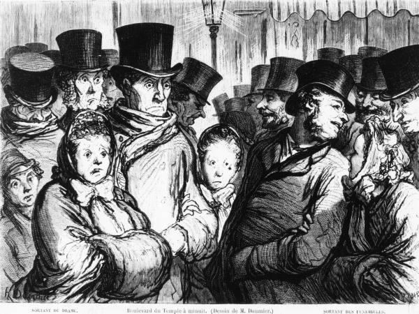 Begegnung Theaterbesucher / n.H.Daumier von 