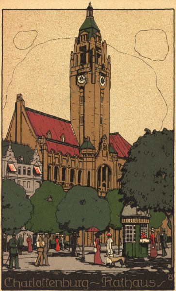 Berlin-Charlottenbg.Rathaus, Postkarte von 