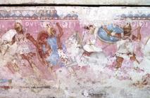 Battle between Greeks and Amazons, detail from the side of the sarcophagus of the Amazons, Tarquinia 15th