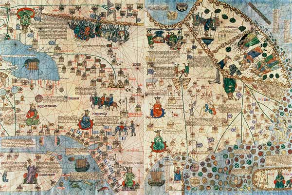 131-0058260/1 Catalan Atlas: Detail of Asia, by Jafunda and Abraham Cresques, 1375 von 