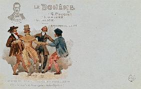 Commemorative Postcard of the opera ''La Boheme'', Giacomo Puccini (1858-1924)