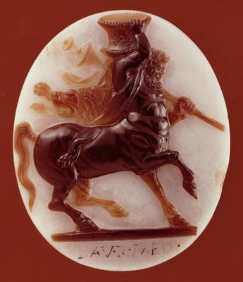 Cameo of a centaur carrying a krater on it's shoulders, 1st century BC (sardonyx) von 