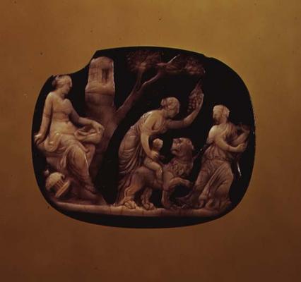 Cameo of the childhood of Dionysus, 1st century BC (agate and onyx) von 