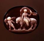 Cameo of Venus seated on a lion led by Cupid, 1st century BC (agate and onyx) 15th