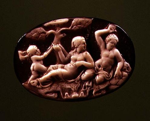 Cameo of Venus with a nymph and a satyr, 1st century BC (agate and onyx) von 