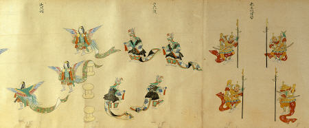 Detail From An Illustrated Manuscript Depicting 44 Varieties Of Bugaku Dances von 