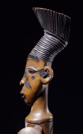 Detail Of A Fine Magbetu Harp Depicting The Head Finial In Profile von 