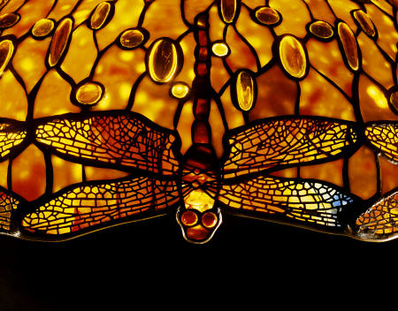 Detail Of An Important Dichroic ''Dragonfly'' Leaded Glass And Bronze Floor Lamp By Tiffany Studios von 