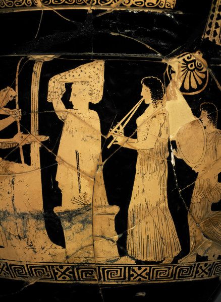 Dionysosfeier, Ausschnitt / Vasenmalerei von 