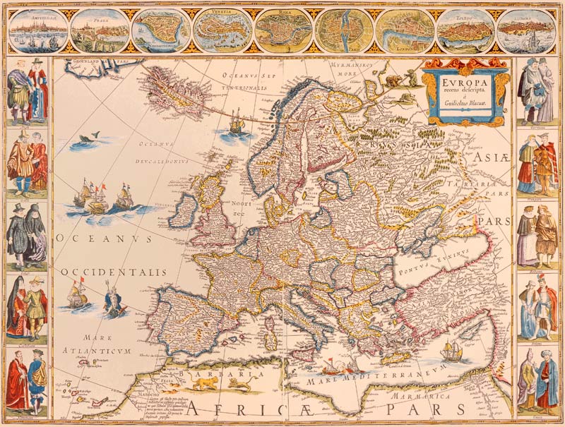 Europa-Karte von Wilhelm Blau, 1663 von 