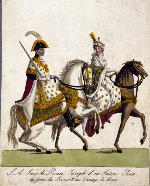 Elisa u.Joseph Bonaparte / Kupferst.1804 von 