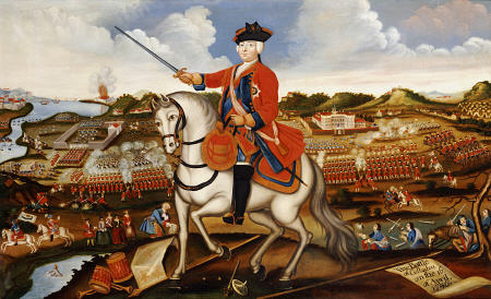 Equestrian Portrait Of William Augustus, Duke Of Cumberland (1721-1765), On His Grey Charger With A von 