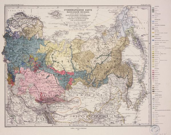 Ethnographisch Landkarte von Rußland von 