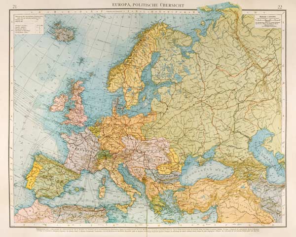 Europa, Polit.Landkarte 1899 von 