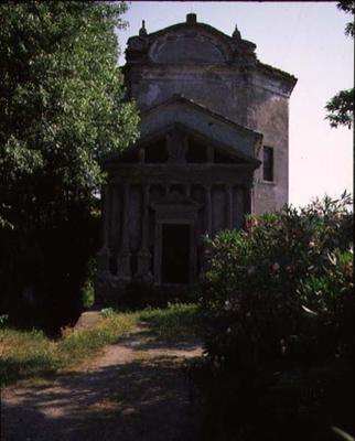 Exterior view of a chapel, possibly designed by Giacomo Vignola (1507-73) (photo) von 
