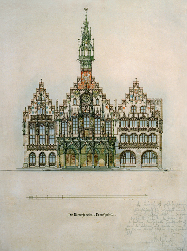 Frankfurt a.M., Römer, Entwurf Fassade von 
