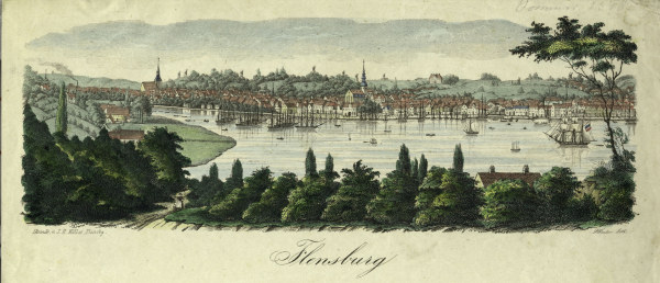 Flensburg,Blick über Förde und Stadt von 