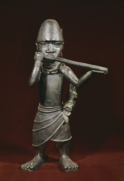 Floetenspieler, Benin, Nigeria / Bronze von 