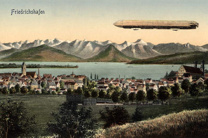 Friedrichshafen mit Zeppelin von 