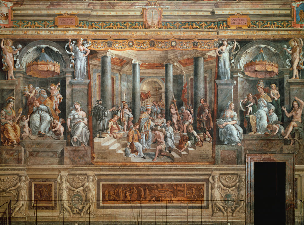 Giulio Romano, The baptism of Constant. von 