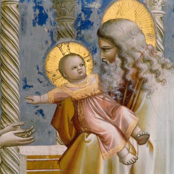 Giotto, Darbringung im Tempel, Ausschn. von 
