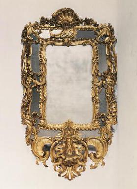George II carved giltwood mirror, mid 18th century C18th