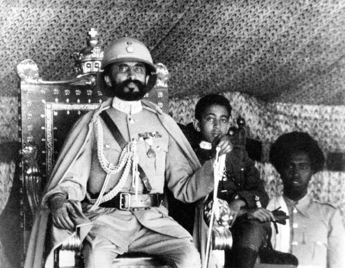 Haile Selassie 1st last emperor of Ethiopia in 1930-1936 and 1941-1974 here on the throne von 