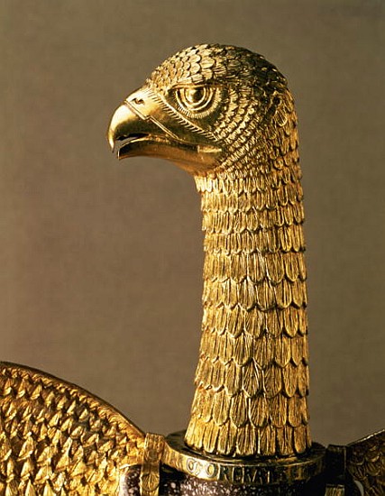 Head of an eagle, detail of 12th century ornamentation of an antique porphyry vessel transformed to  von 