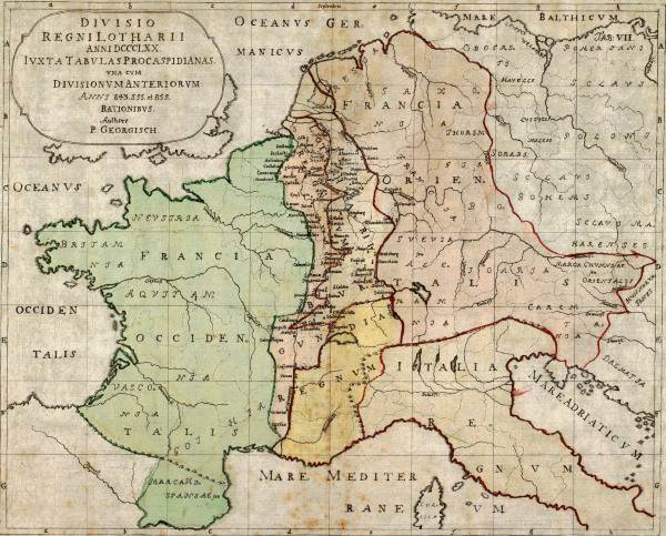 Hist.Landkarte Europa 870 von 