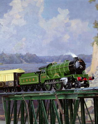 Hornby L.N.E.R. `Yorkshire' locomotive pulling a Pullman coach `Iolanthe', English von 