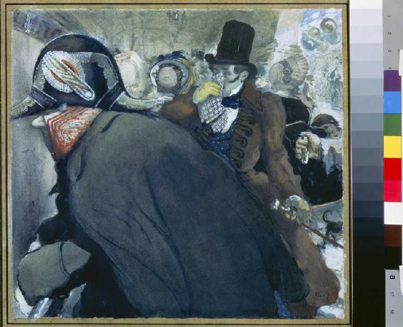 Illustration zu Gogols Novelle 'Die Nase' von 