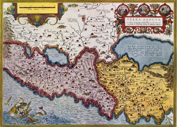 Israel, Landkarte aus Ortelius, 1570 von 