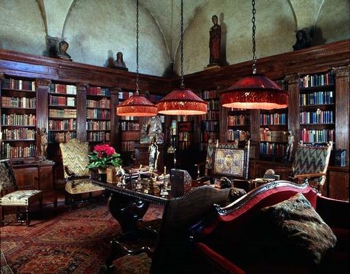 Interior of the Library, residence of Sir Harold Acton (photo) von 