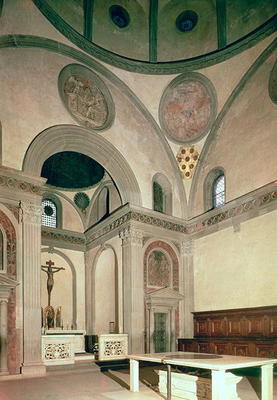 Interior view of the Old Sacristy of San Lorenzo, Florence, by Filippo Brunelleschi (1377-1446) (pho von 