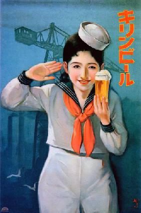 Japan: Advertising poster for Kirin Beer 1933