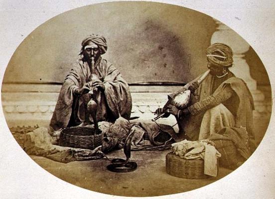 Jogis or Snake Charmers, Low Caste Hindus from Delhi, no. 205 from 'Faces of India', pub. 1872 (sepi von 