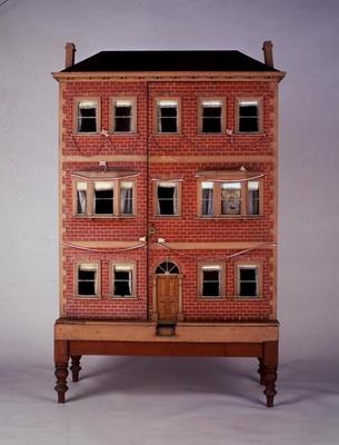 'Jubilee', a grand red brick three storey dollshouse, view of the front, English, early 1880's (mixe von 