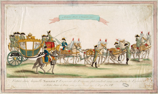 Kroenung Napoleons 1804 Kutsche/Kupferst. von 