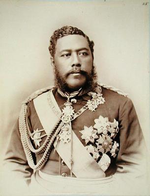 King Kalakaua (1836-91), late c19th (sepia photo) von 