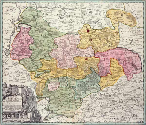 Landkarte Herzogtum Braunschweig 1710 von 